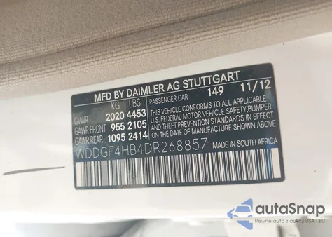 2013 Mercedes-Benz C 250 Luxury/Sport из США, поврежденный, VIN WDDGF4HB4DR268857